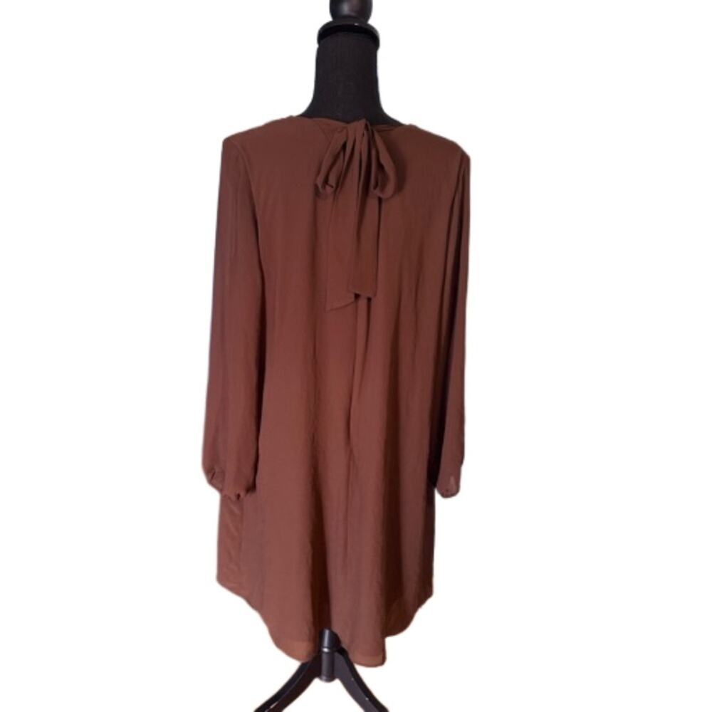I.N.C. Brown Bow-Back Shift Dress Chic Elegant Size XL - Picture 2 of 9